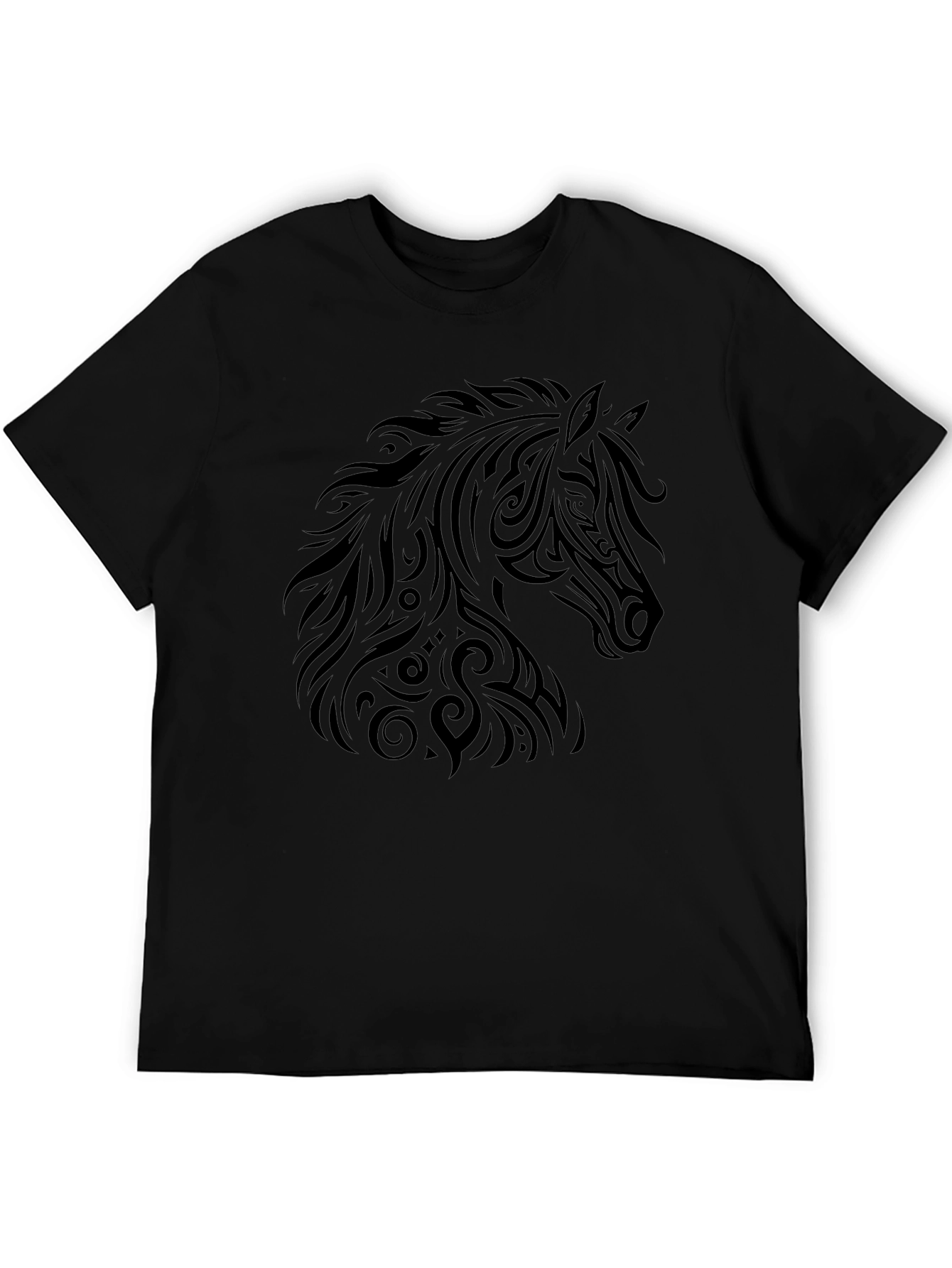 Tribal Horse Graphic Tee - Black