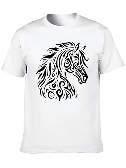 Tribal Horse Graphic Tee - Black