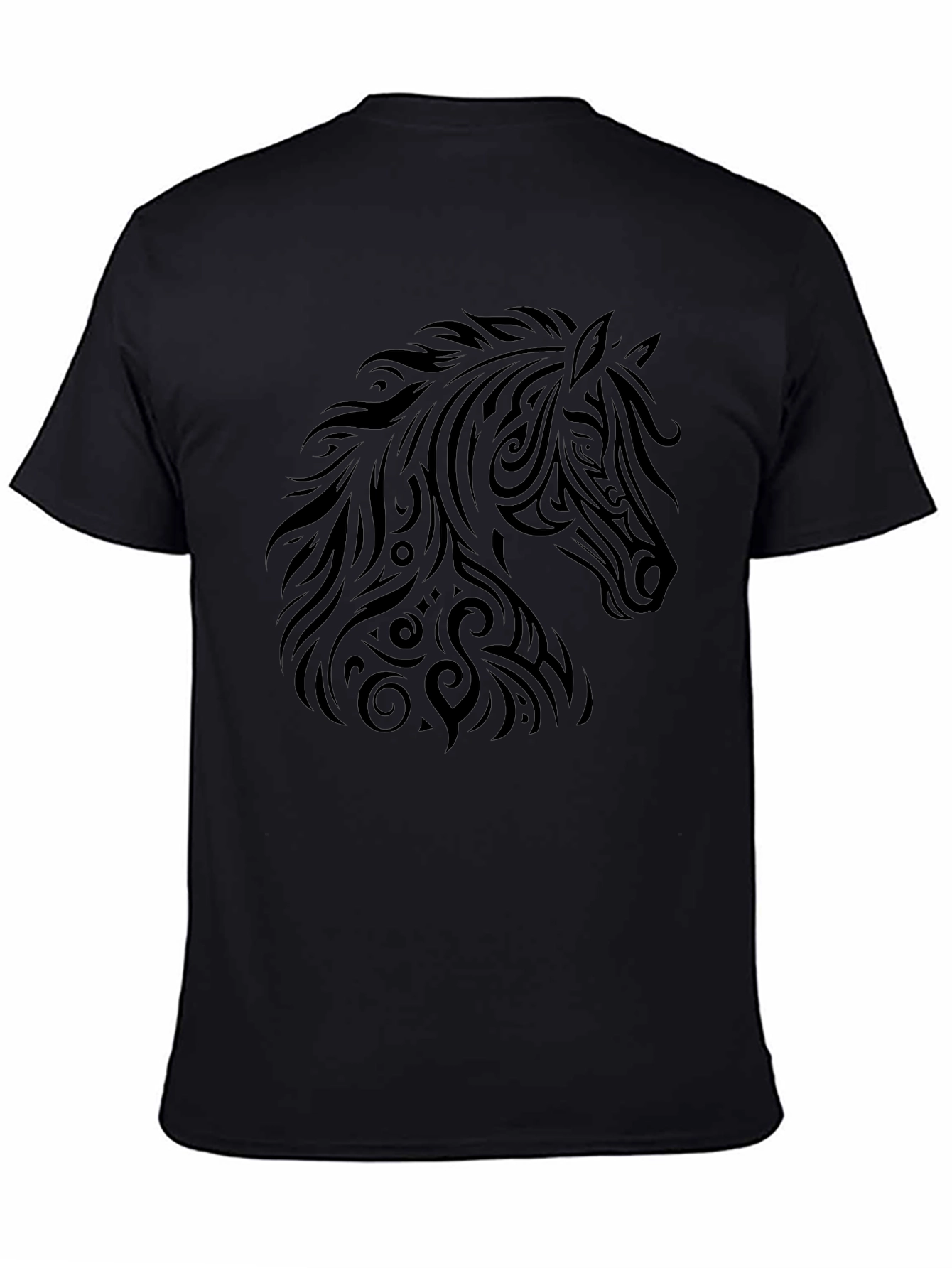 Tribal Horse Graphic Tee - Black