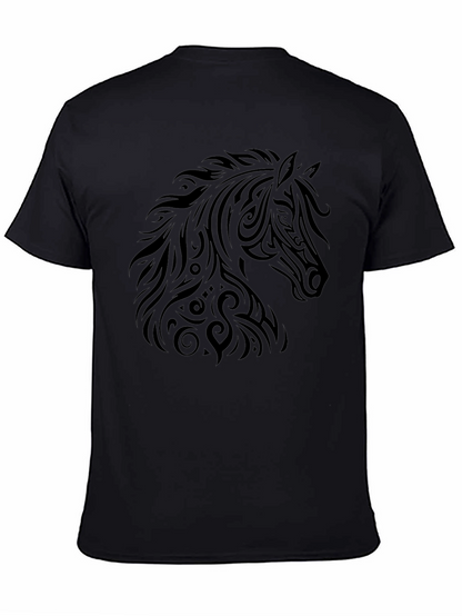 Tribal Horse Graphic Tee - Black