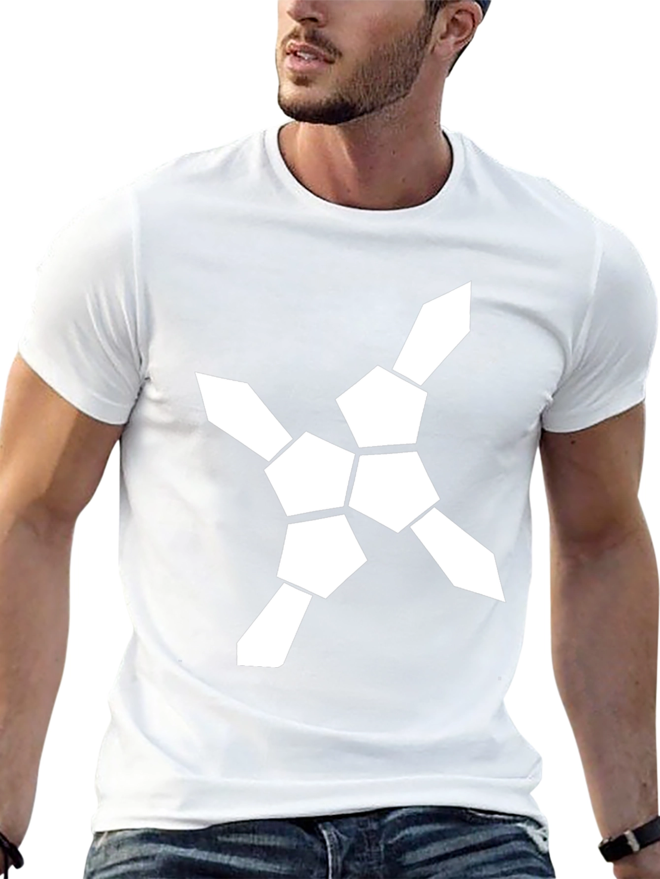 Geometric Graphic Tee - Modern Design Black T-Shirt