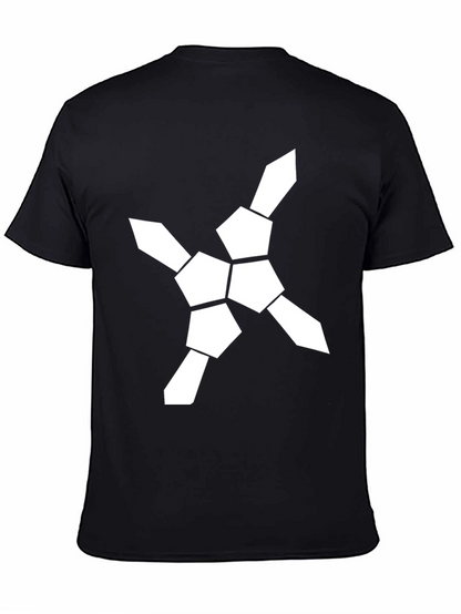 Geometric Graphic Tee - Modern Design Black T-Shirt