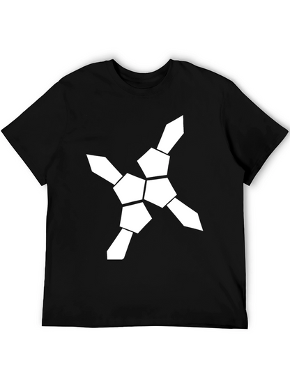 Geometric Graphic Tee - Modern Design Black T-Shirt