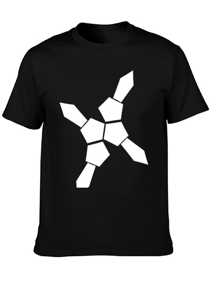 Geometric Graphic Tee - Modern Design Black T-Shirt