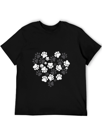Paw Print Heart T-Shirt - Stylish Dog Lover Tee
