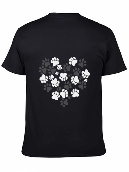 Paw Print Heart T-Shirt - Stylish Dog Lover Tee