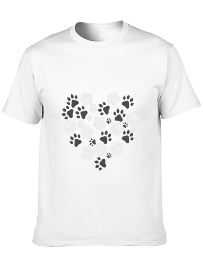 Paw Print Heart T-Shirt - Stylish Dog Lover Tee