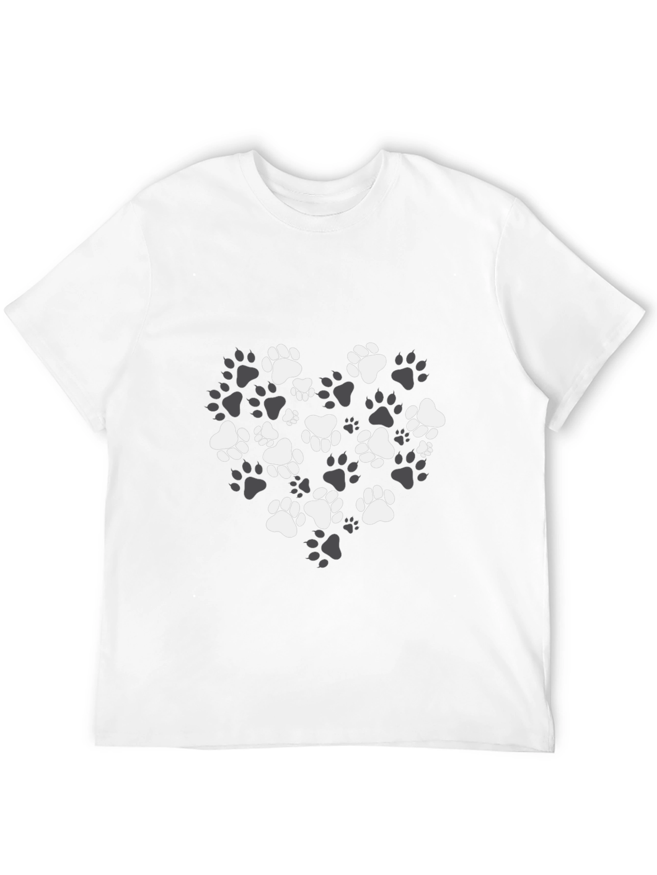 Paw Print Heart T-Shirt - Stylish Dog Lover Tee