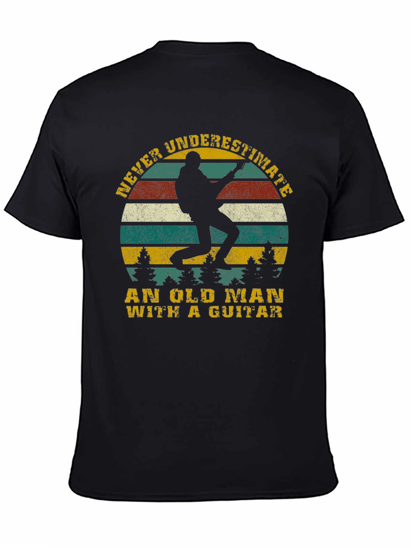 Old Man Guitar T-Shirt - Never Underestimate!