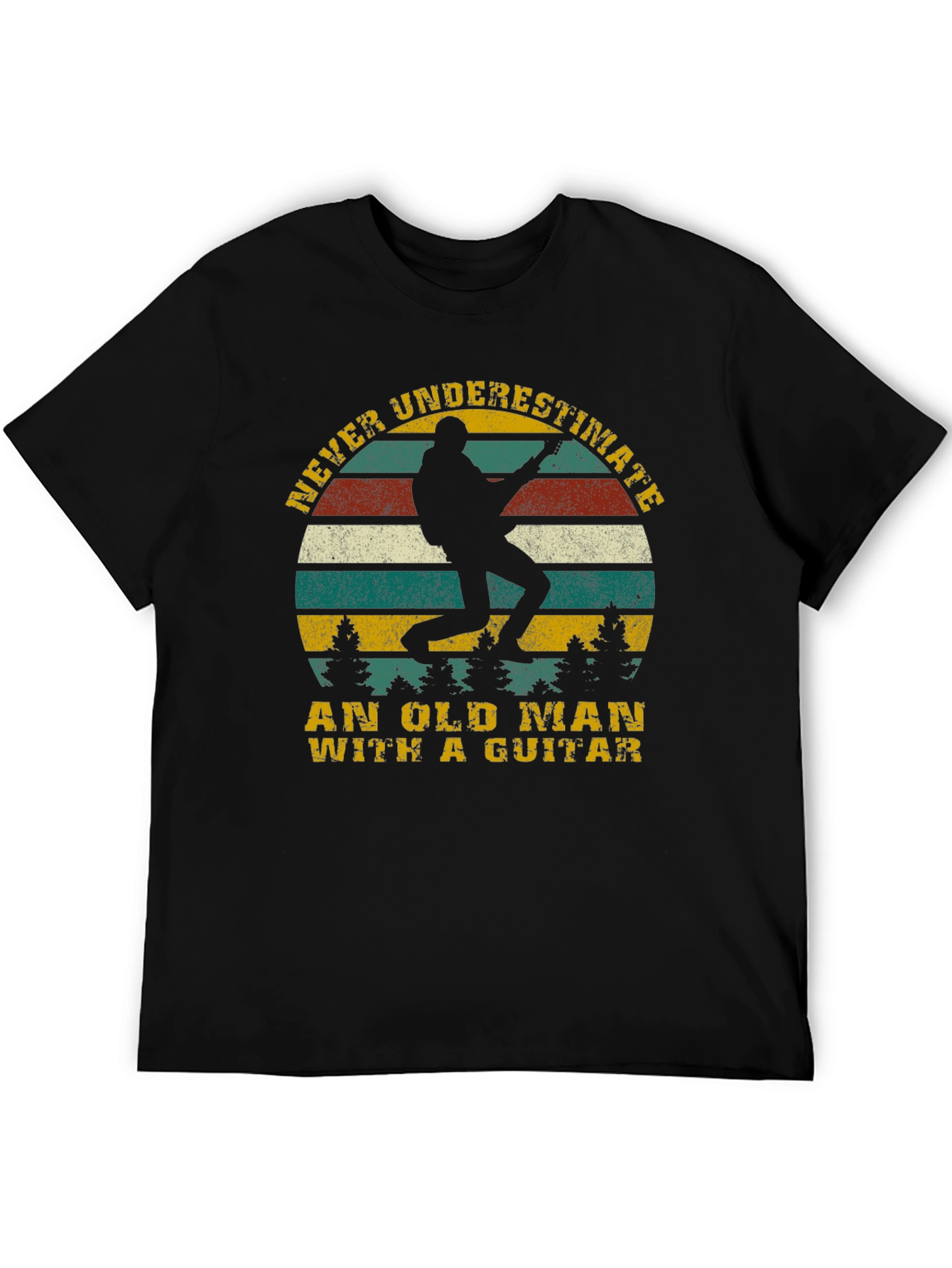 Old Man Guitar T-Shirt - Never Underestimate!