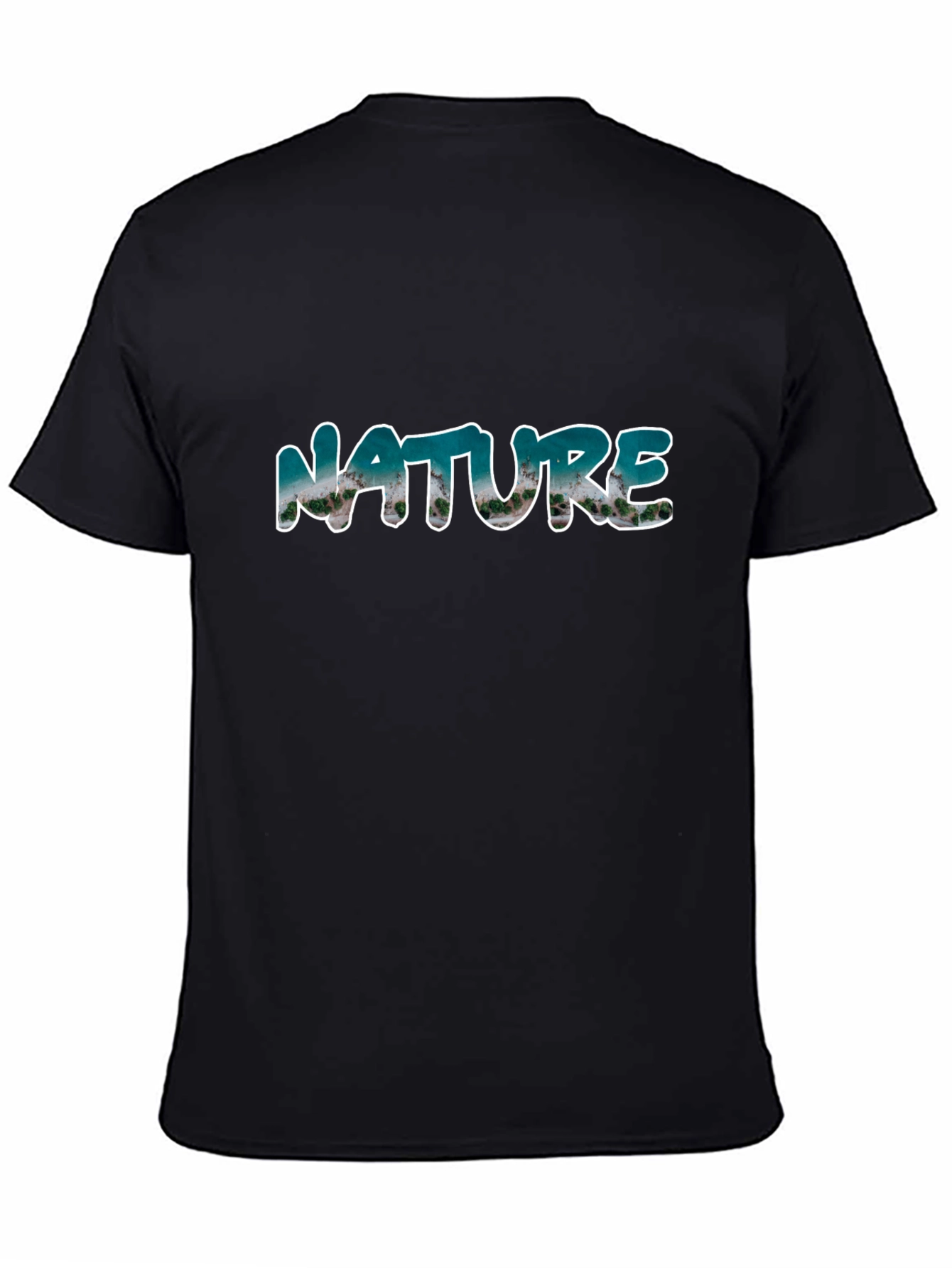 Nature Print Black T-Shirt