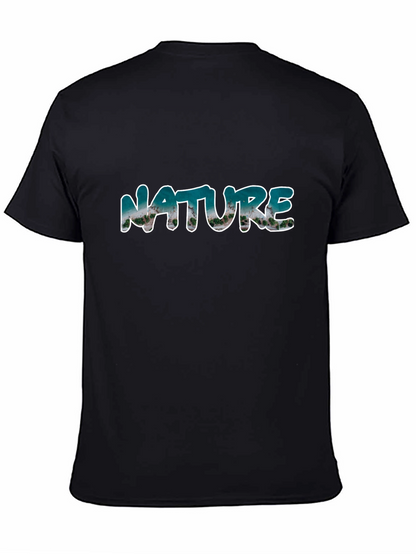 Nature Print Black T-Shirt