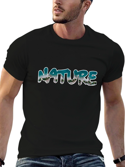 Nature Print Black T-Shirt