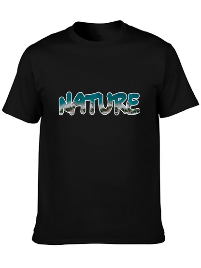 Nature Print Black T-Shirt