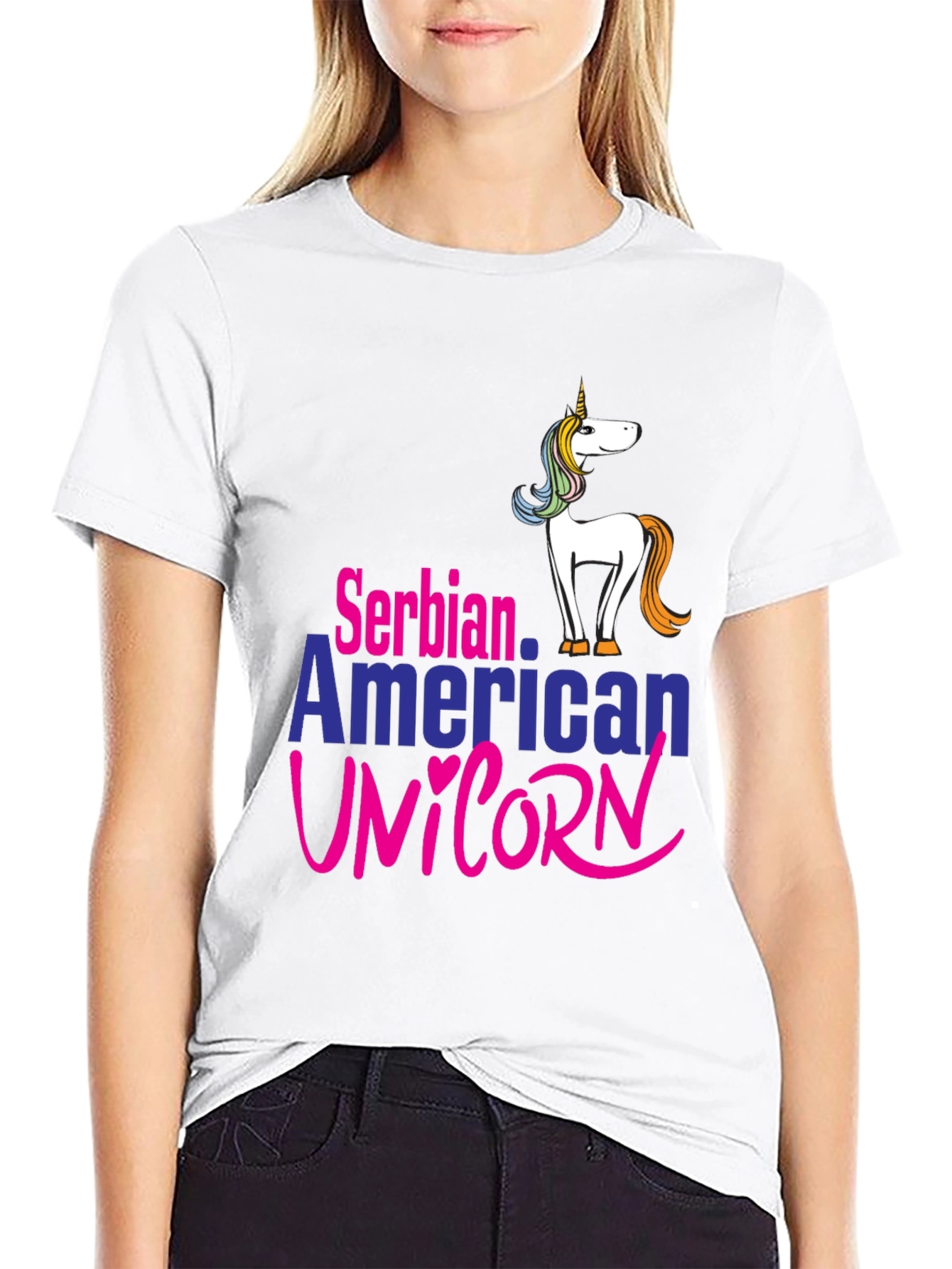 Serbian American Unicorn T-Shirt
