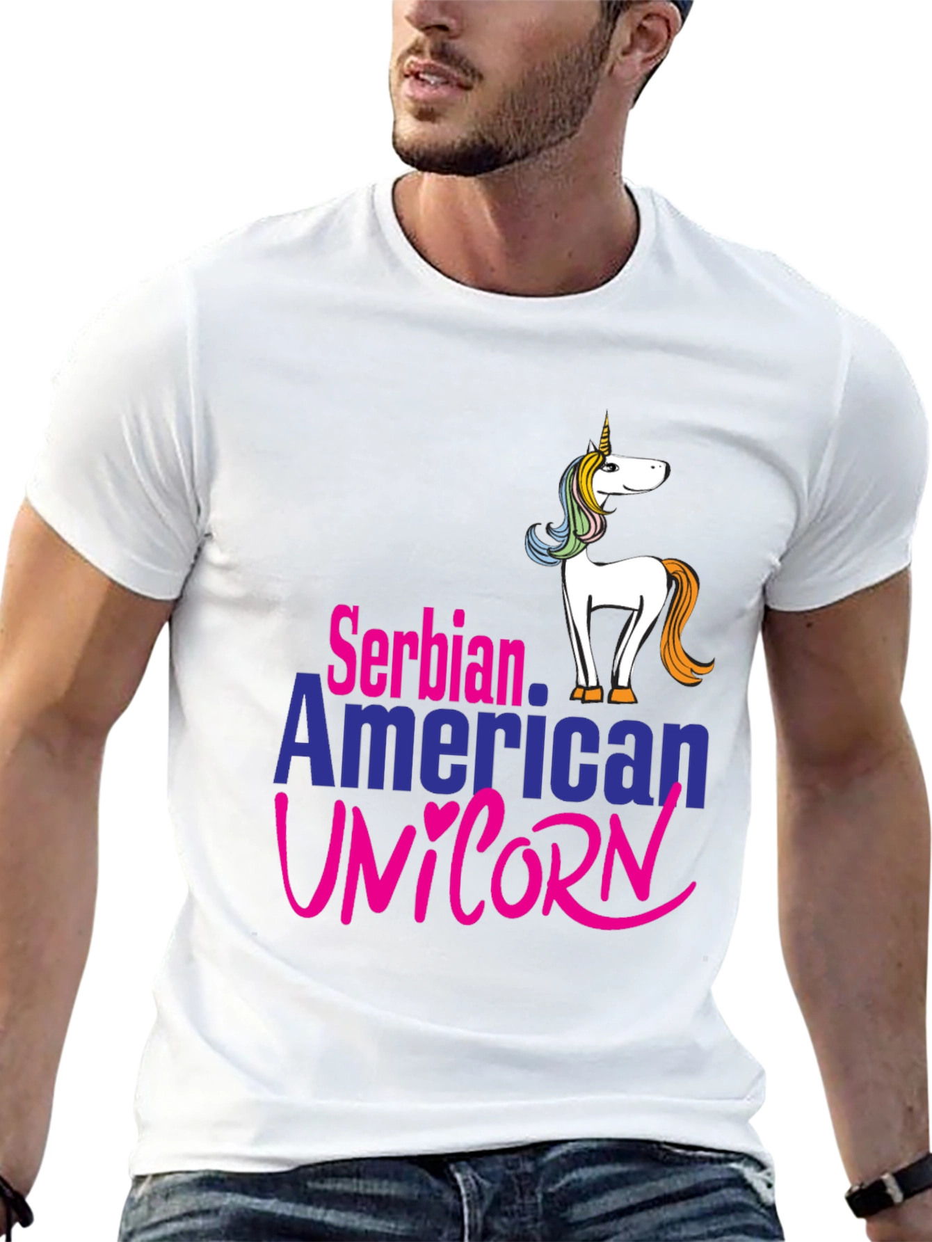 Serbian American Unicorn T-Shirt