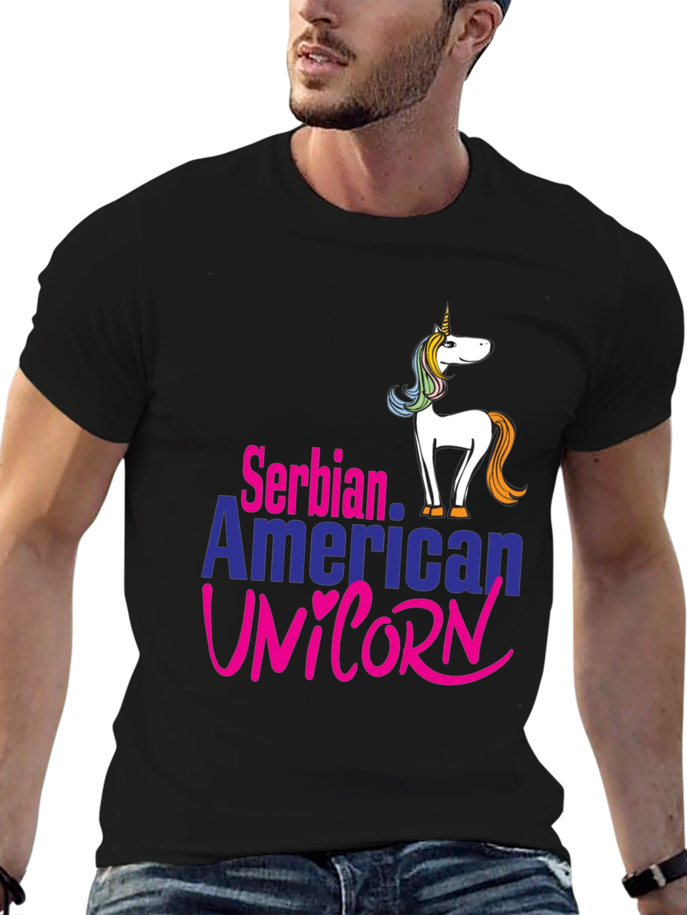 Serbian American Unicorn T-Shirt