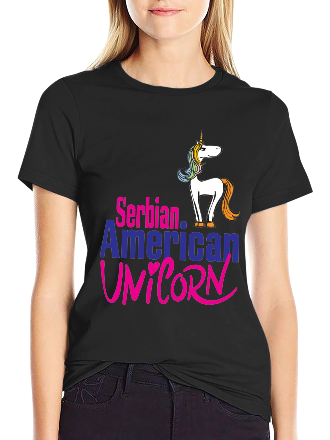 Serbian American Unicorn T-Shirt