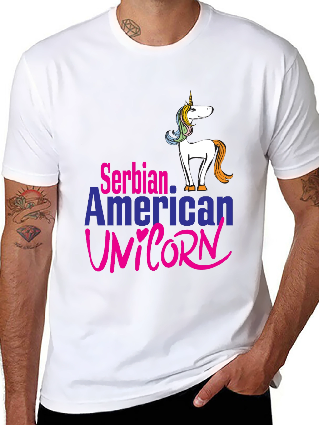 Serbian American Unicorn T-Shirt