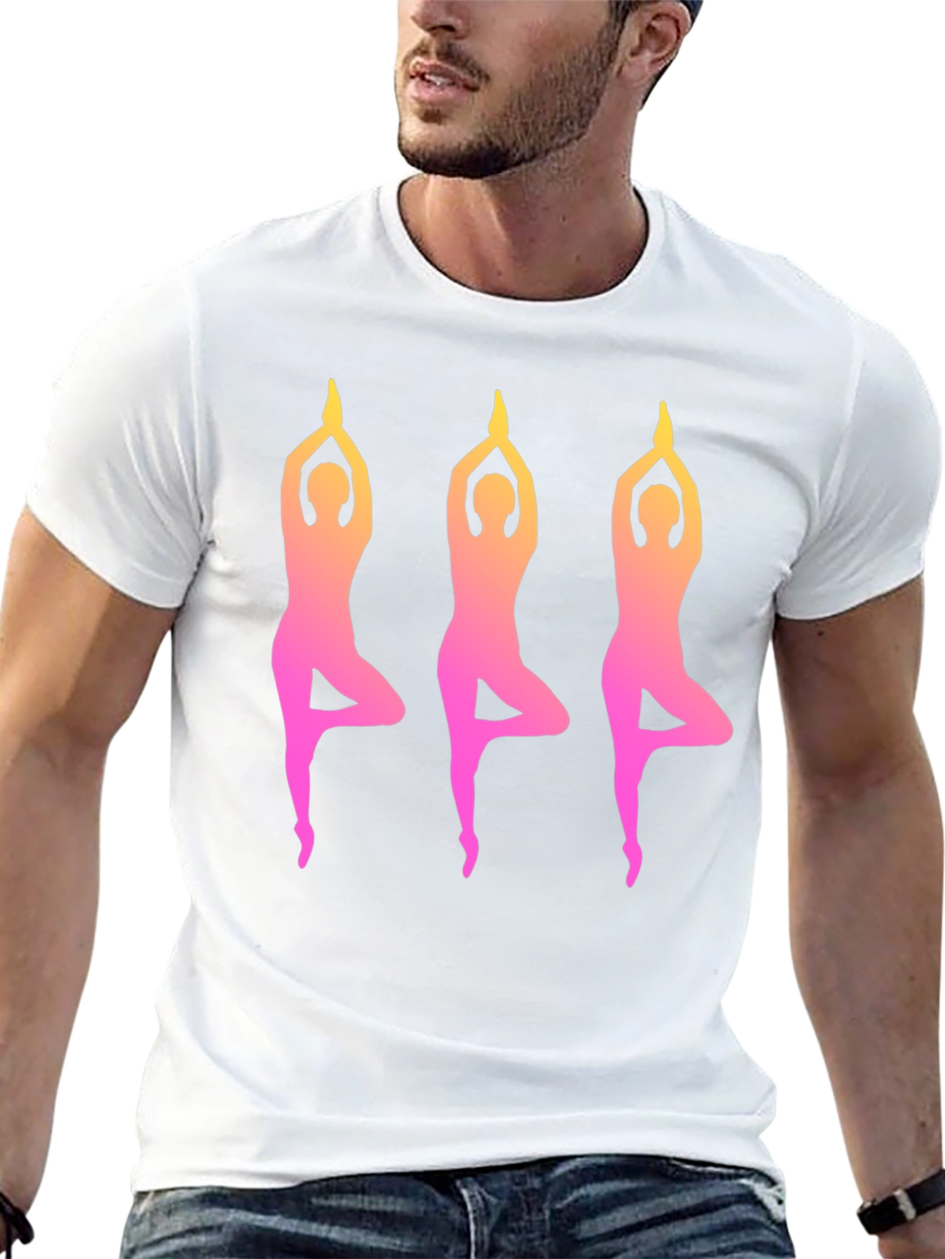 Yoga Pose Graphic Black T-Shirt