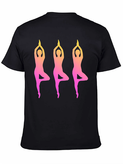 Yoga Pose Graphic Black T-Shirt