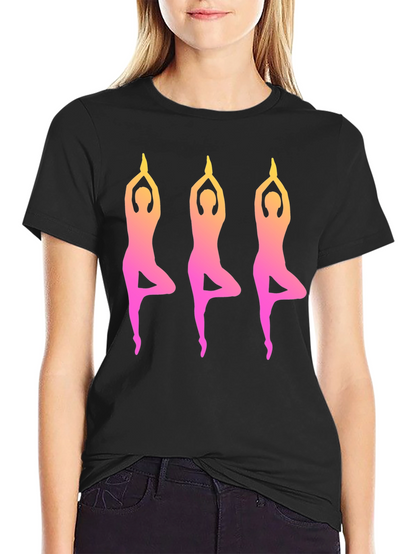 Yoga Pose Graphic Black T-Shirt