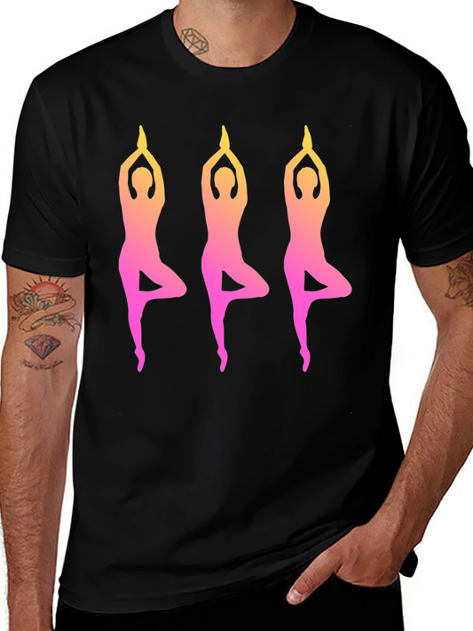 Yoga Pose Graphic Black T-Shirt