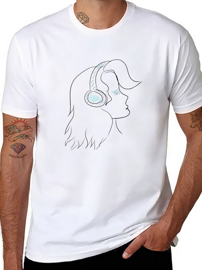 Silhouette Headphones Graphic T-Shirt - Black