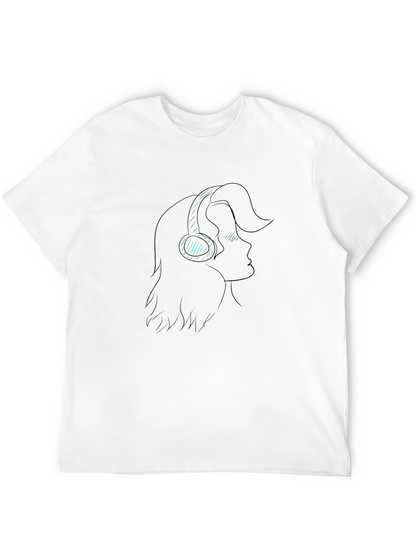 Silhouette Headphones Graphic T-Shirt - Black