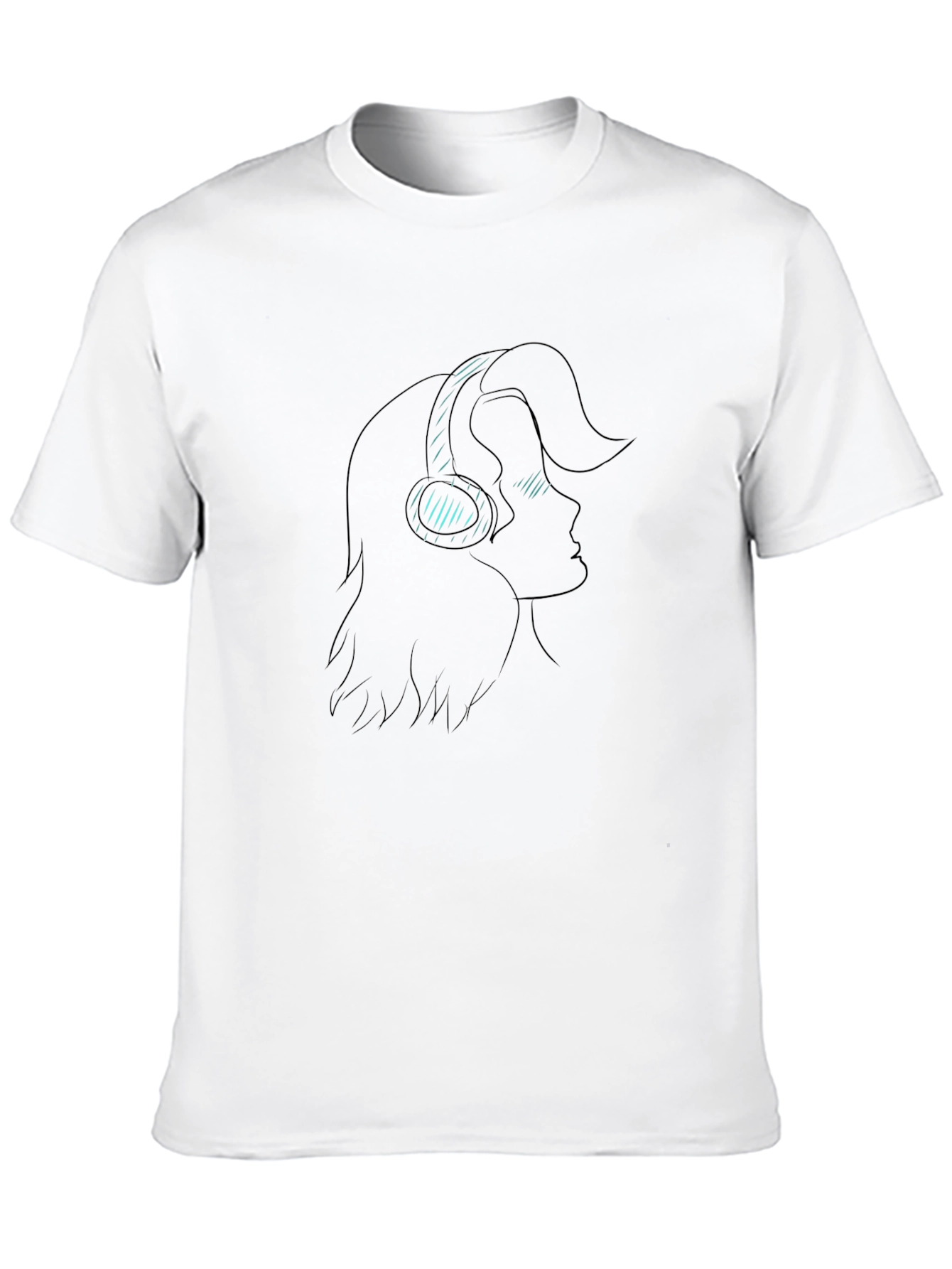 Silhouette Headphones Graphic T-Shirt - Black