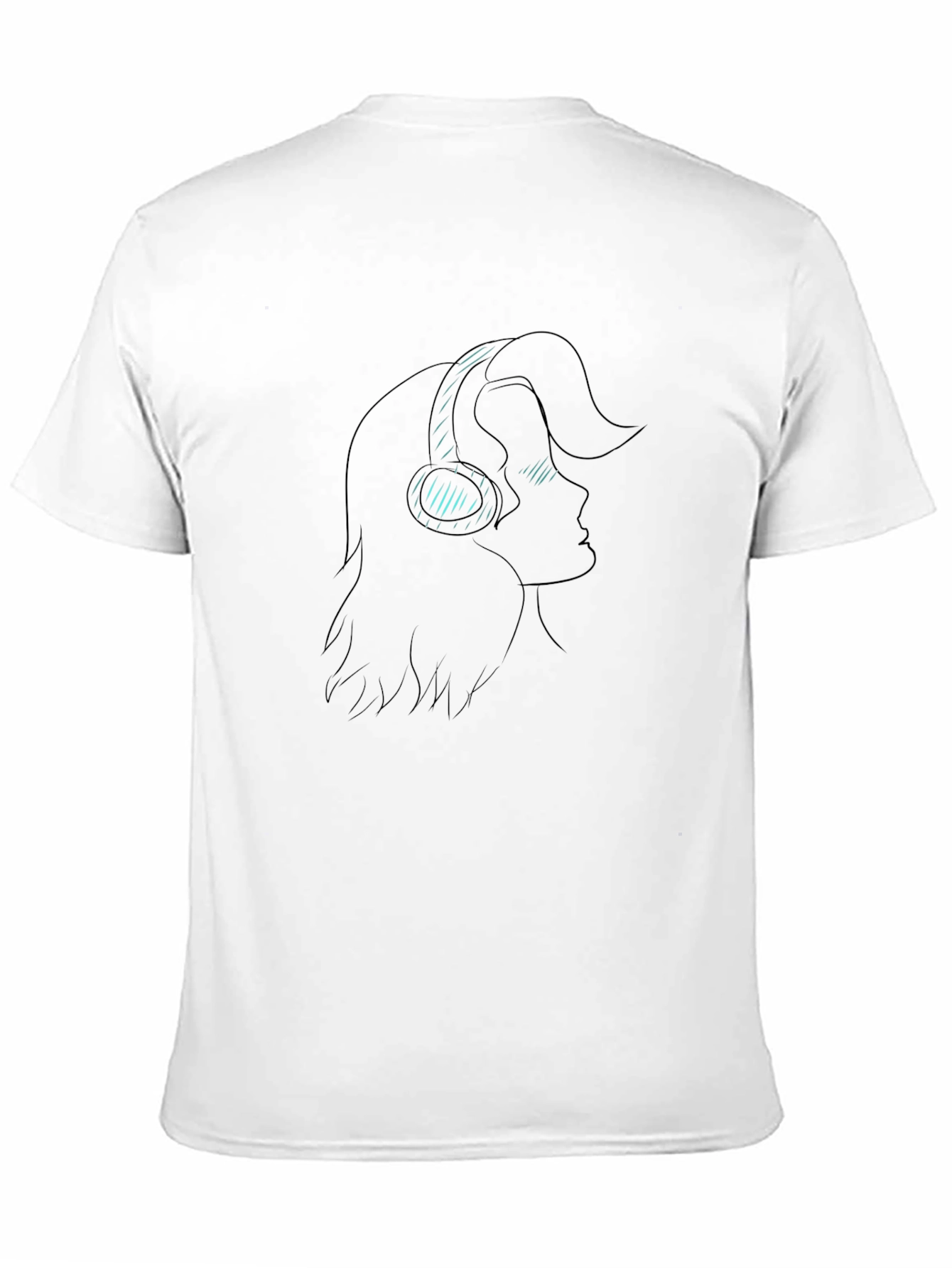 Silhouette Headphones Graphic T-Shirt - Black