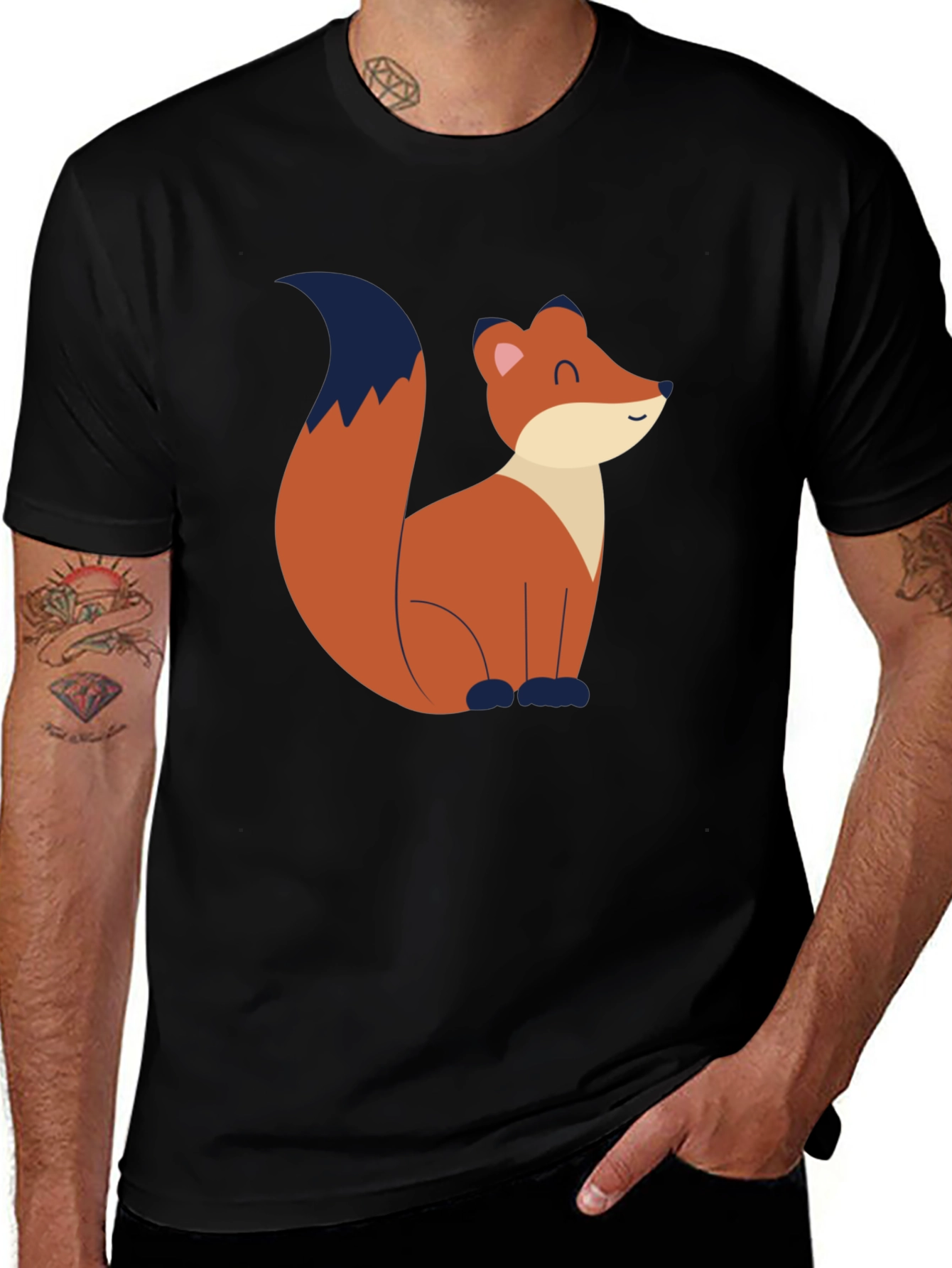 Fox Graphic Tee - Black Unisex T-Shirt