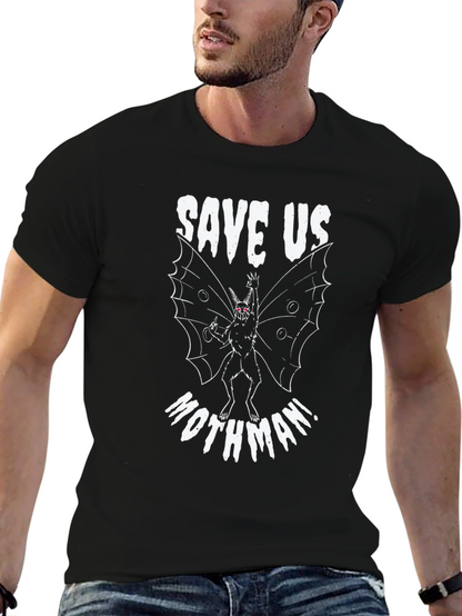 Save Us Mothman! Black Graphic Tee
