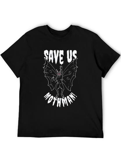 Save Us Mothman! Black Graphic Tee