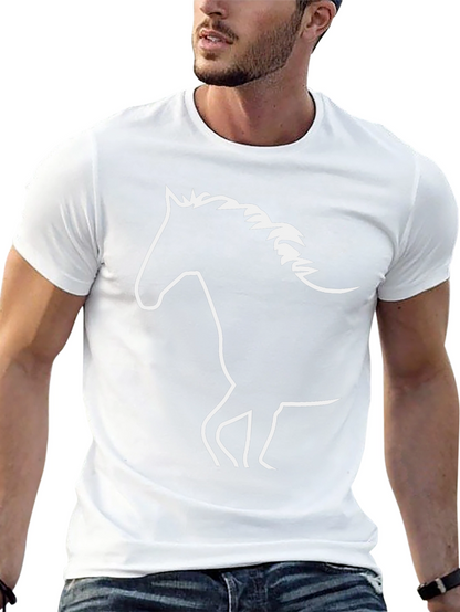 Horse Silhouette Graphic T-Shirt - Black
