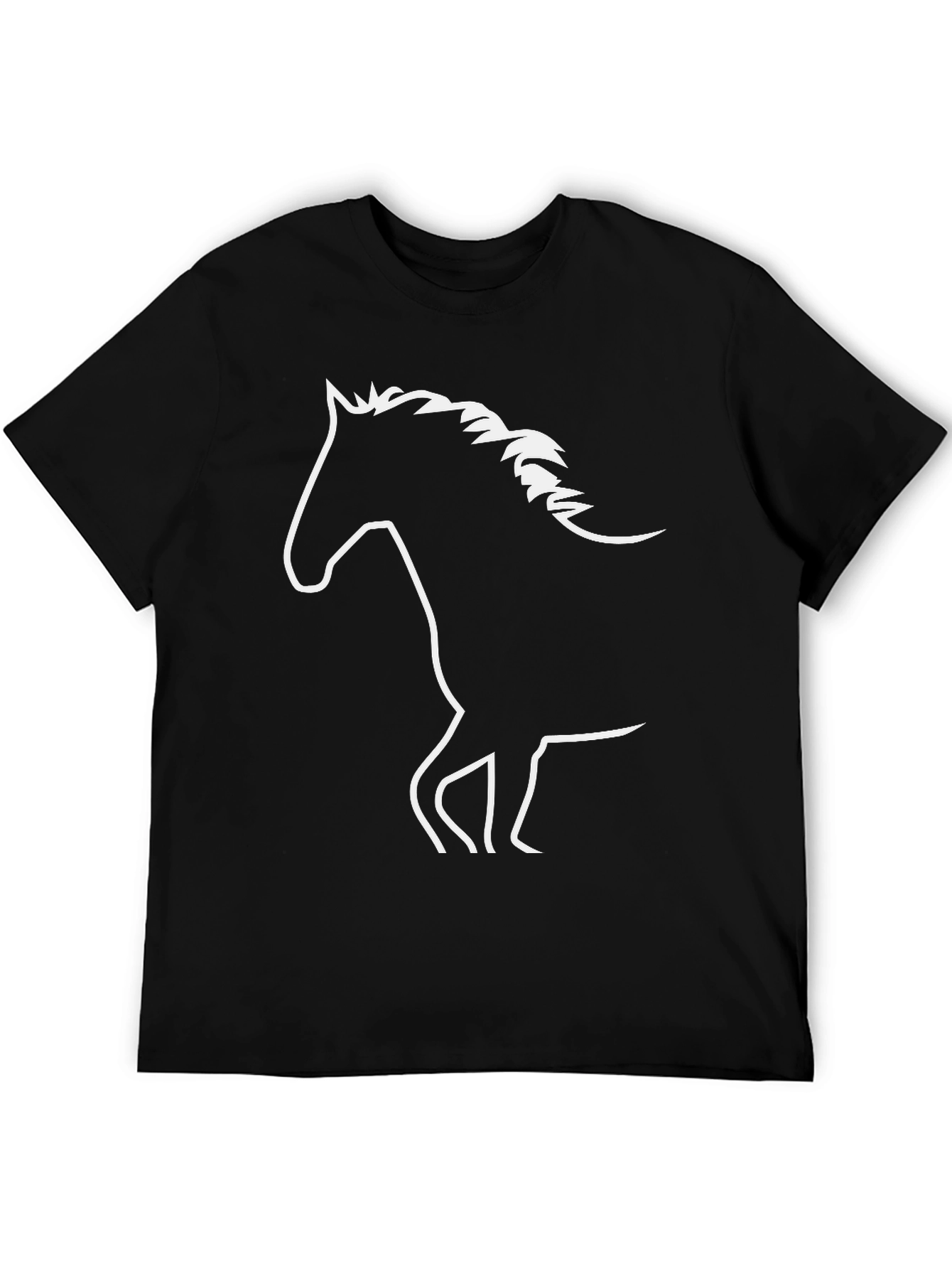 Horse Silhouette Graphic T-Shirt - Black