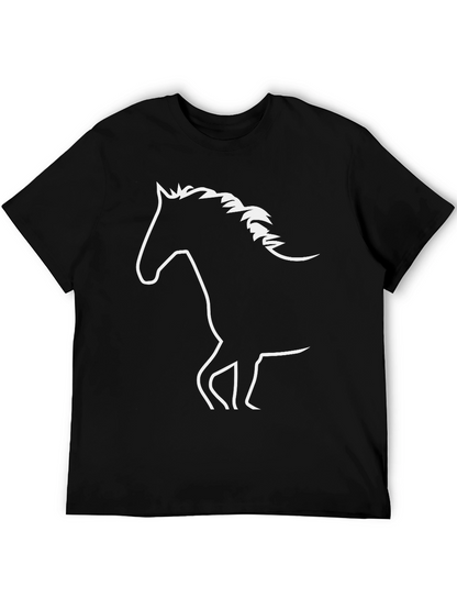 Horse Silhouette Graphic T-Shirt - Black