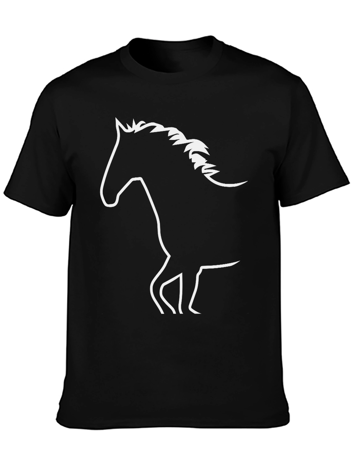 Horse Silhouette Graphic T-Shirt - Black