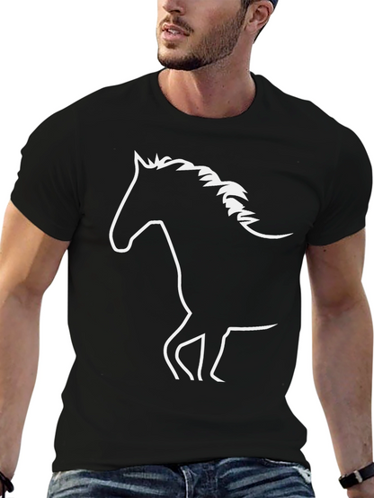 Horse Silhouette Graphic T-Shirt - Black