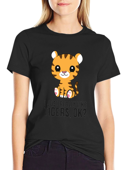 Cute Tiger Graphic T-Shirt - Love Tigers Tee