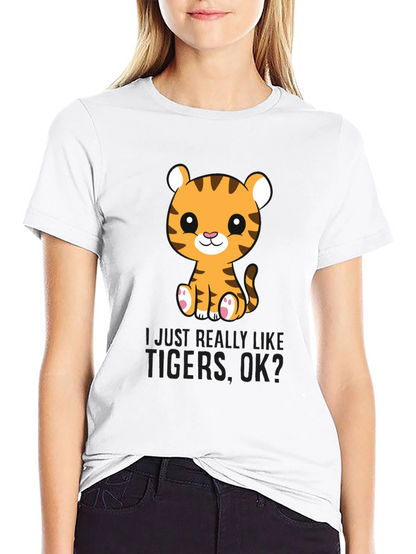 Cute Tiger Graphic T-Shirt - Love Tigers Tee