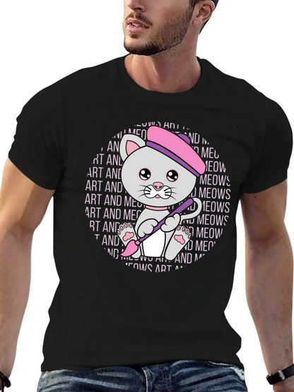 Art and Meows Artist Cat T-Shirt