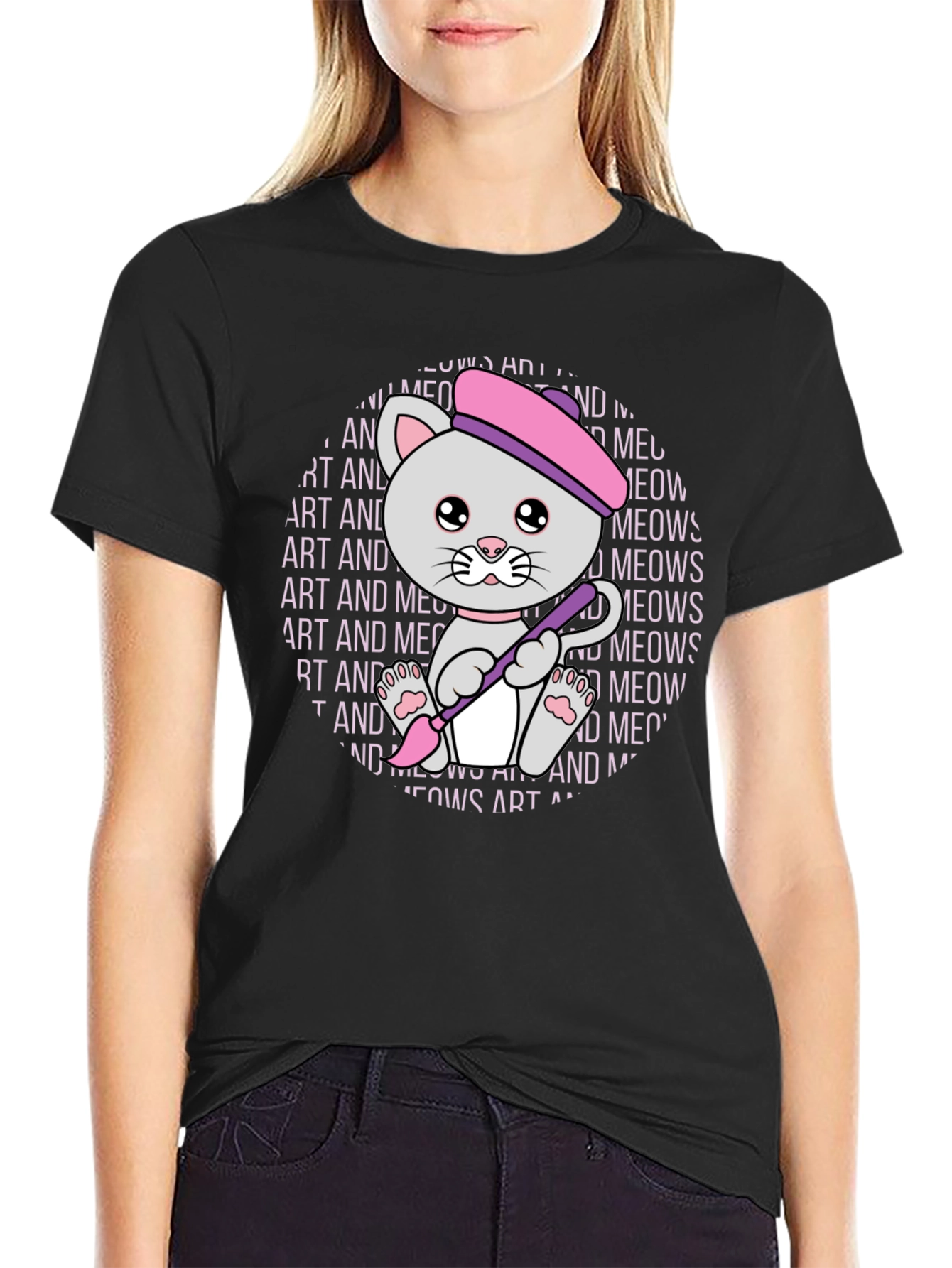 Art and Meows Artist Cat T-Shirt