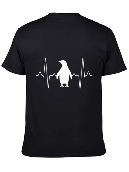 Penguin Heartbeat T-Shirt - Black