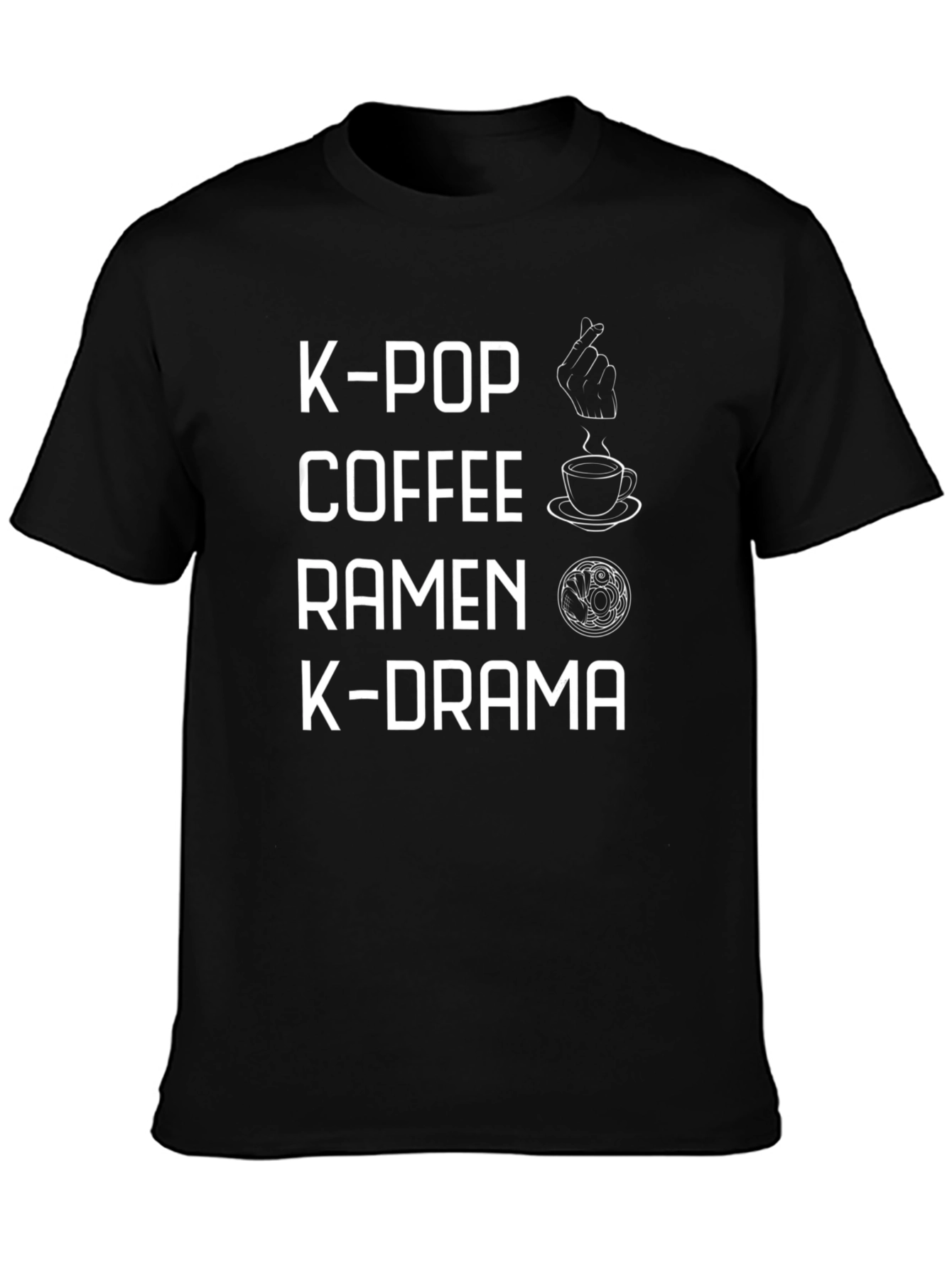 K-Pop Coffee Ramen K-Drama Black Tee