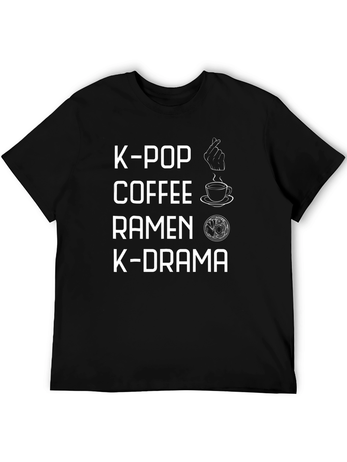 K-Pop Coffee Ramen K-Drama Black Tee
