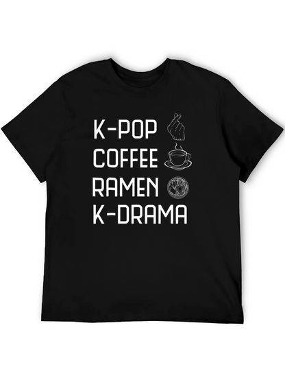 K-Pop Coffee Ramen K-Drama Black Tee
