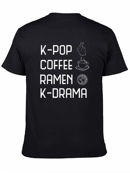 K-Pop Coffee Ramen K-Drama Black Tee