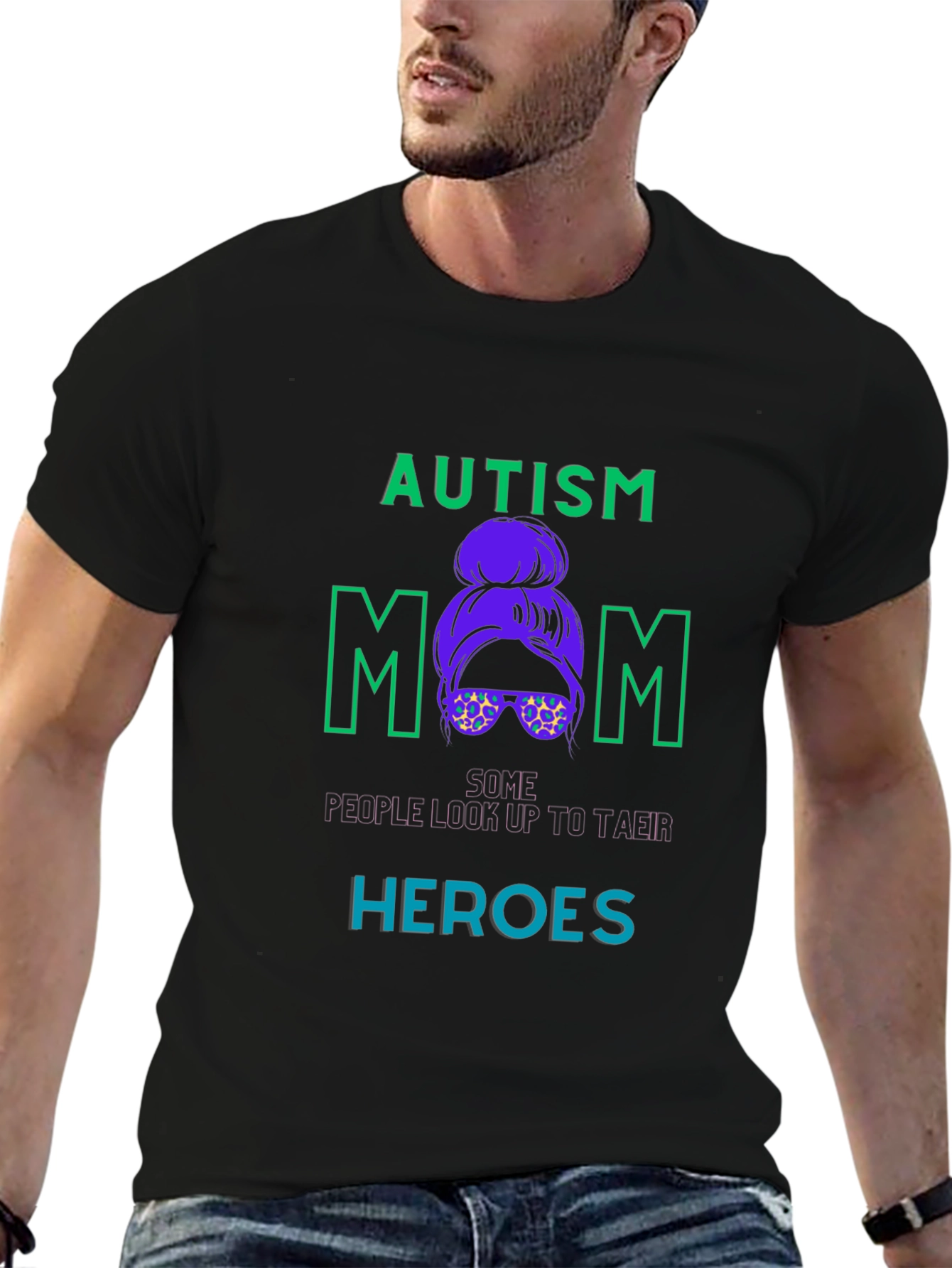 Autism Mom Graphic T-Shirt - Black