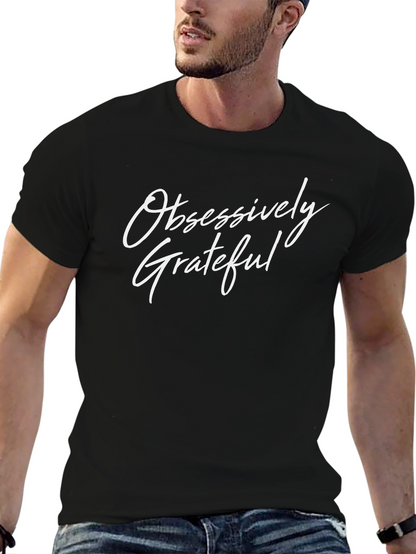 Obsessively Grateful Black Graphic Tee